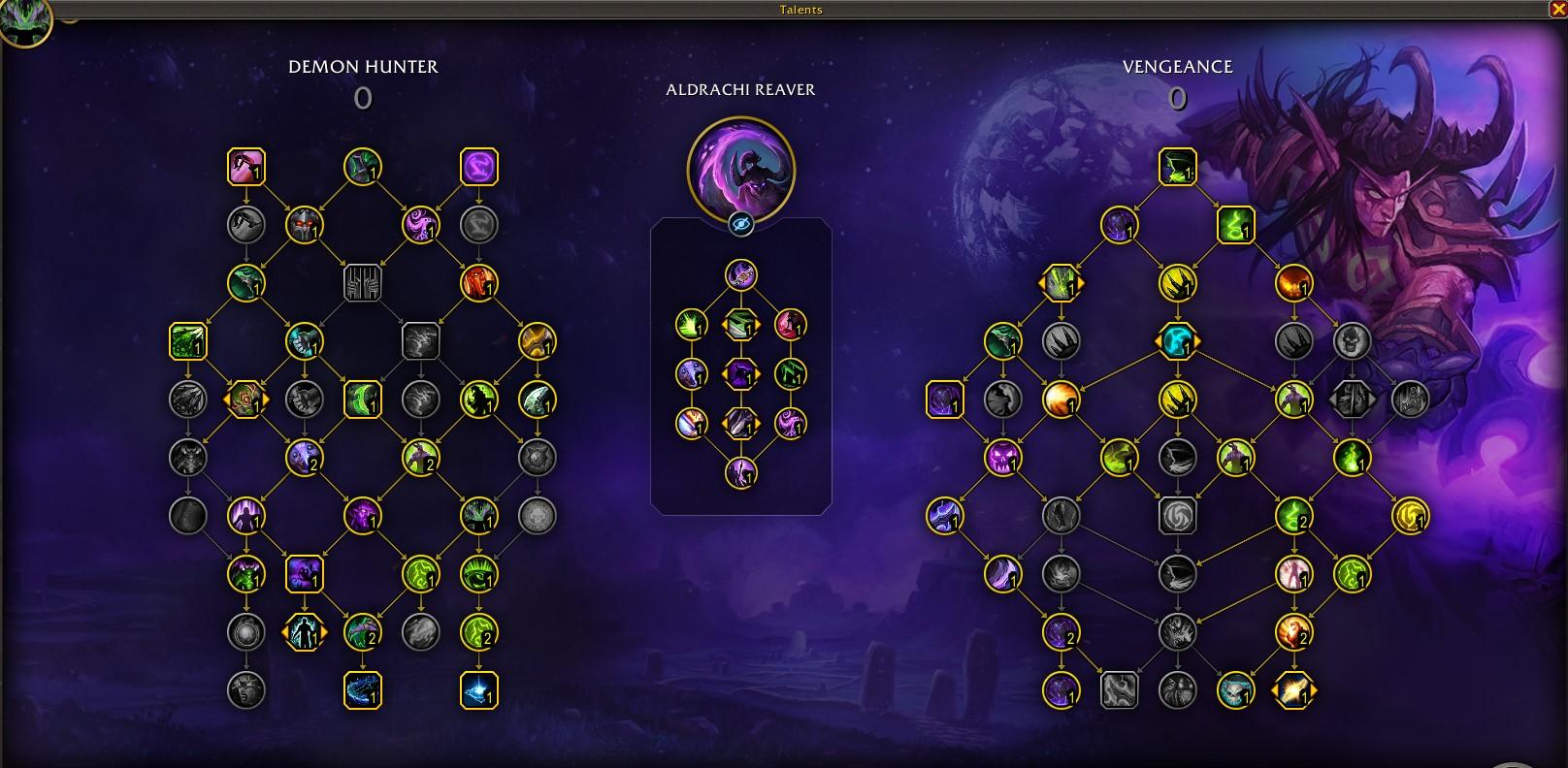 Talent tree for Vengeance Demon Hunter in The War Within