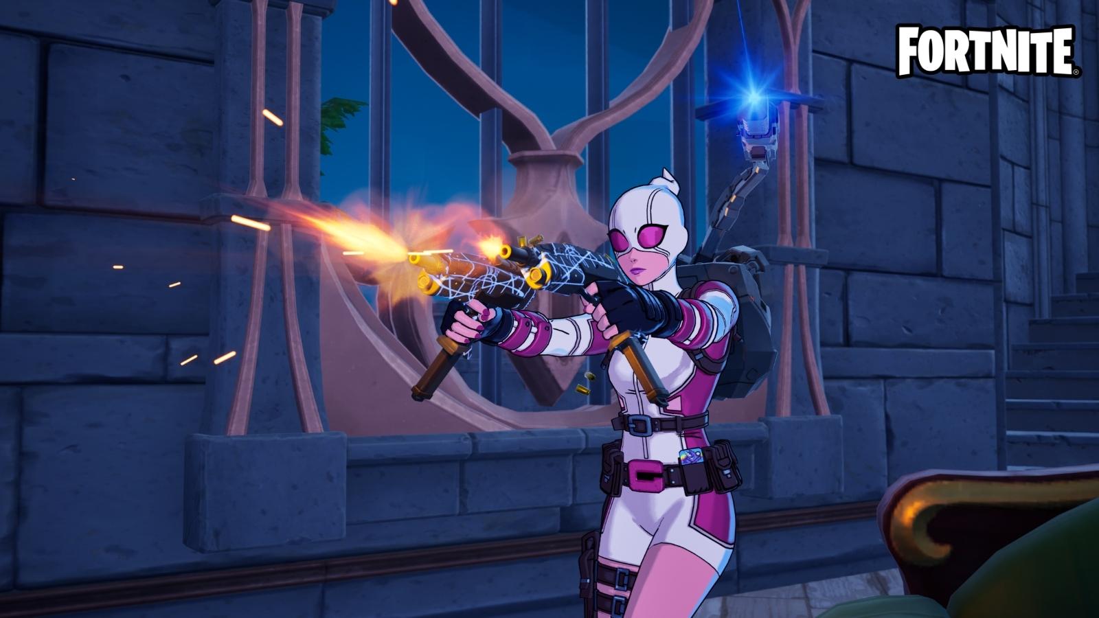 in-game screenshot featuring SMGs in Fortnite Chapter 5 Season 4.