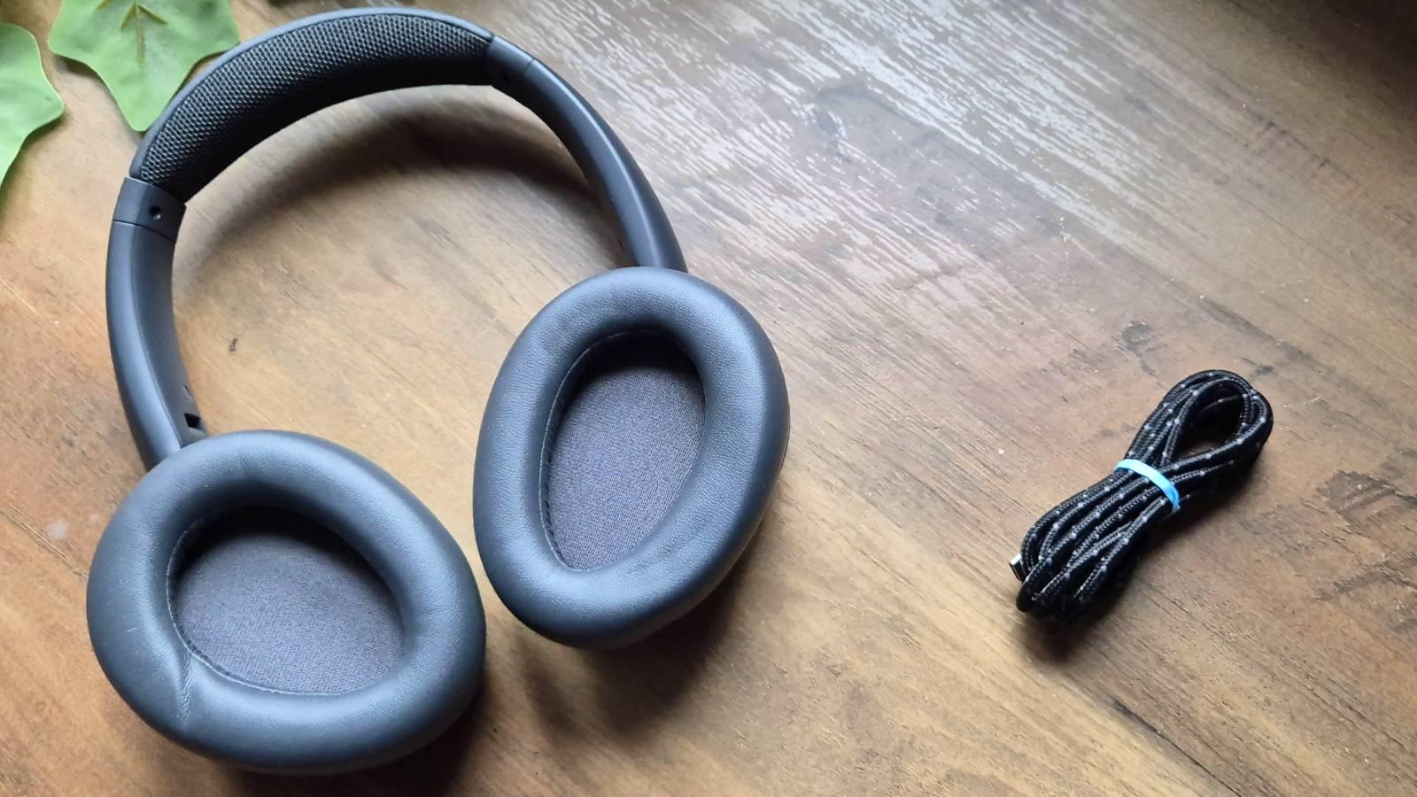 Custom photo of the JBud Lux ANC over-eat headphones by JLab.