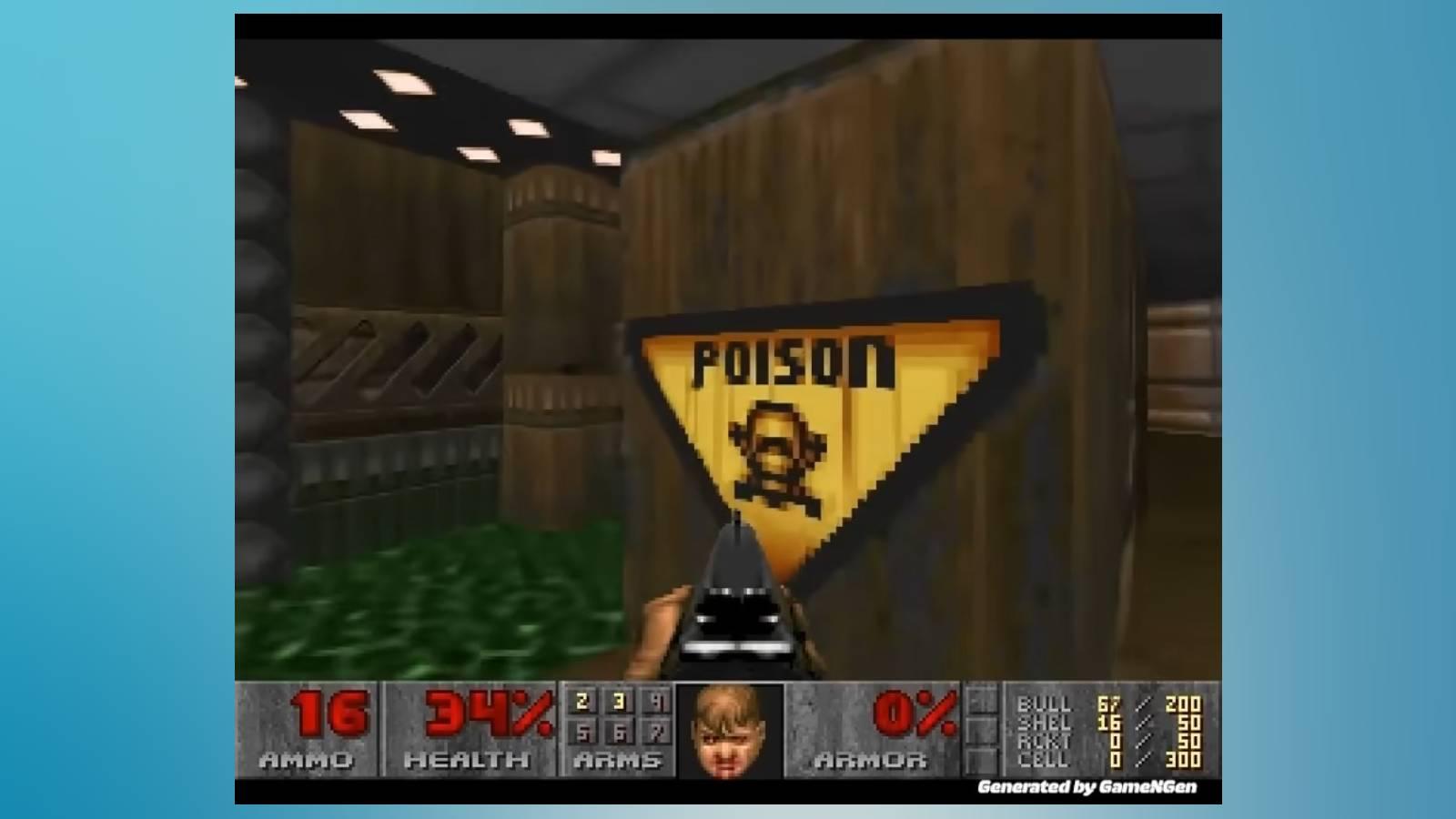 Screenshot of Doom running in GameNGen.