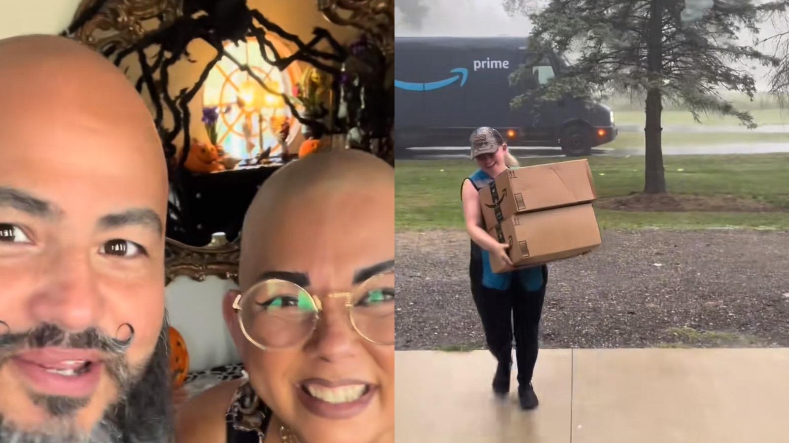 Amazon driver delivers in tornado