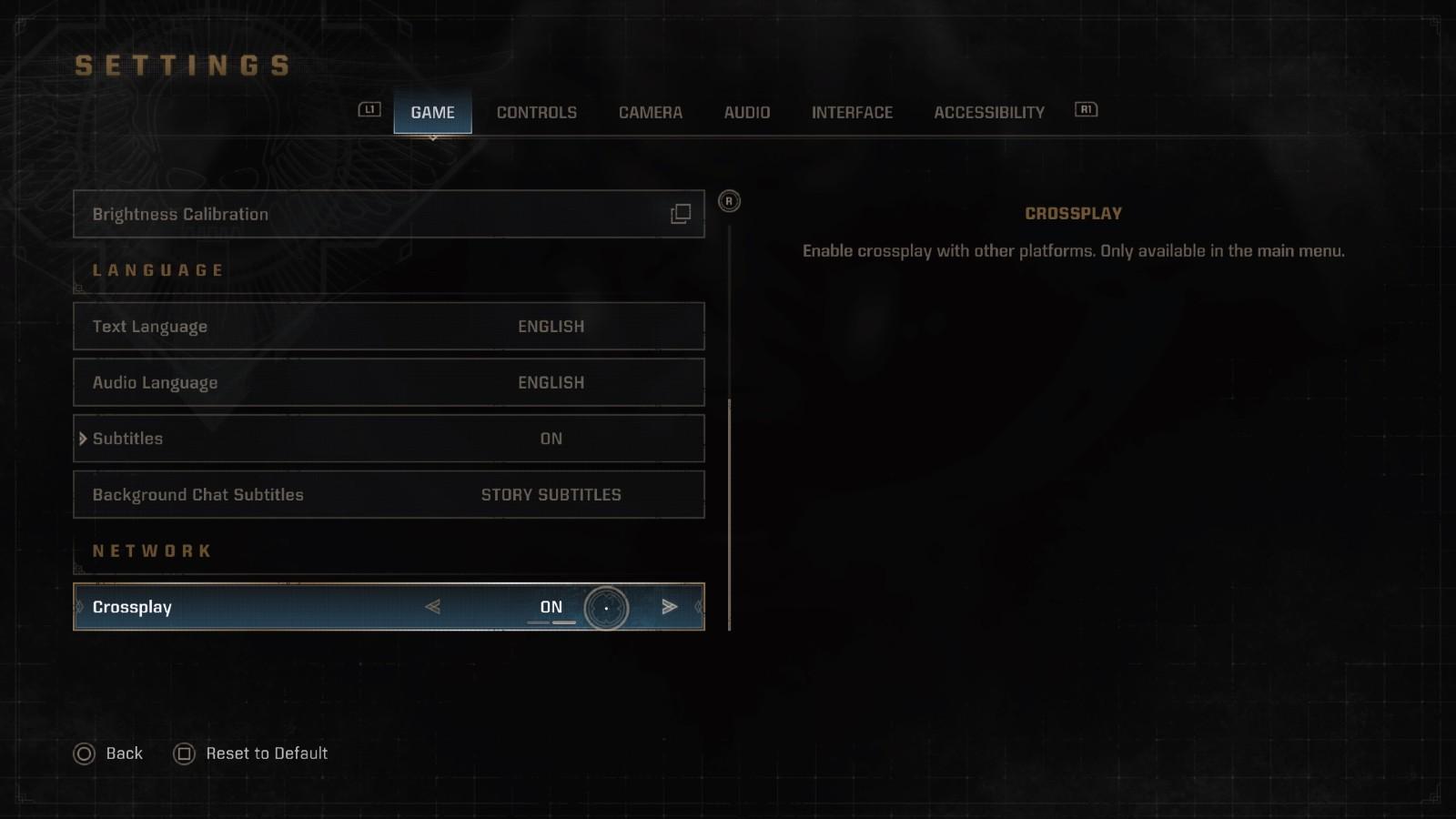 An image of the crossplay option in the main menu of Space Marine 2