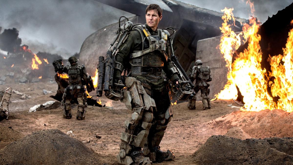 Tom Cruise as William in Edge of Tomorrow, now on Netflix