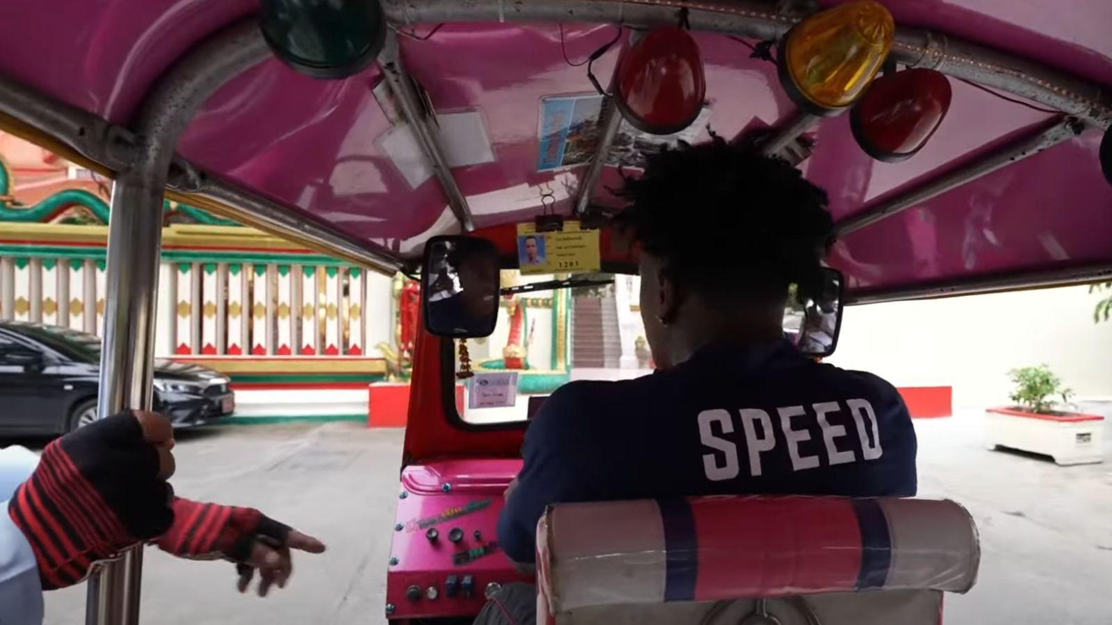 IShowSpeed driving a Tuk Tuk in thailand