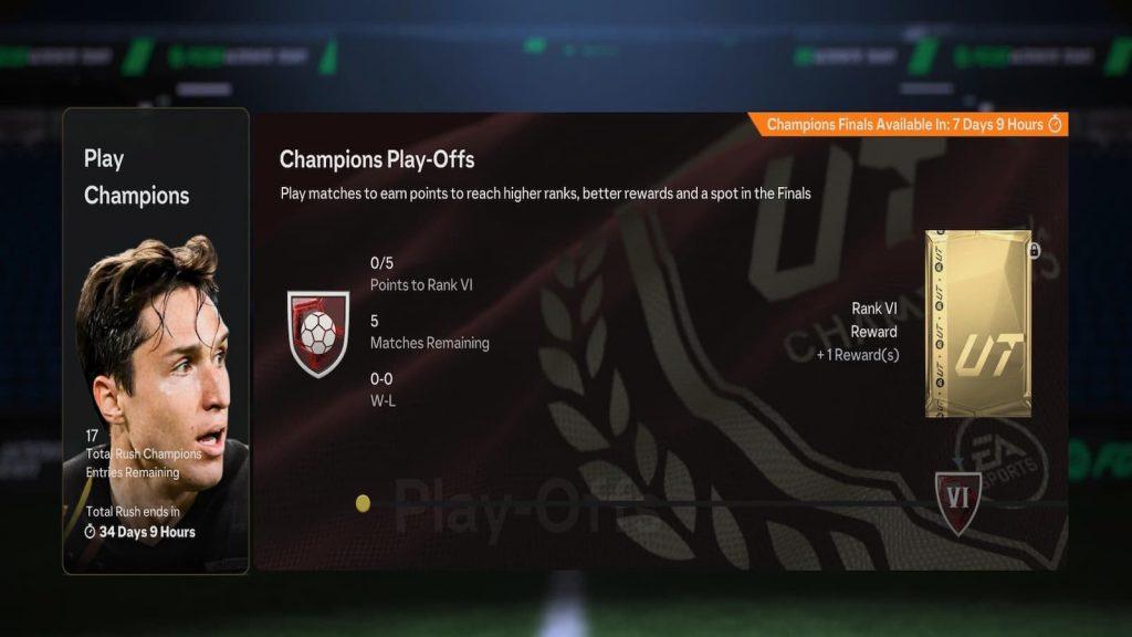 Playoffs Qualification screen in EA FC 25