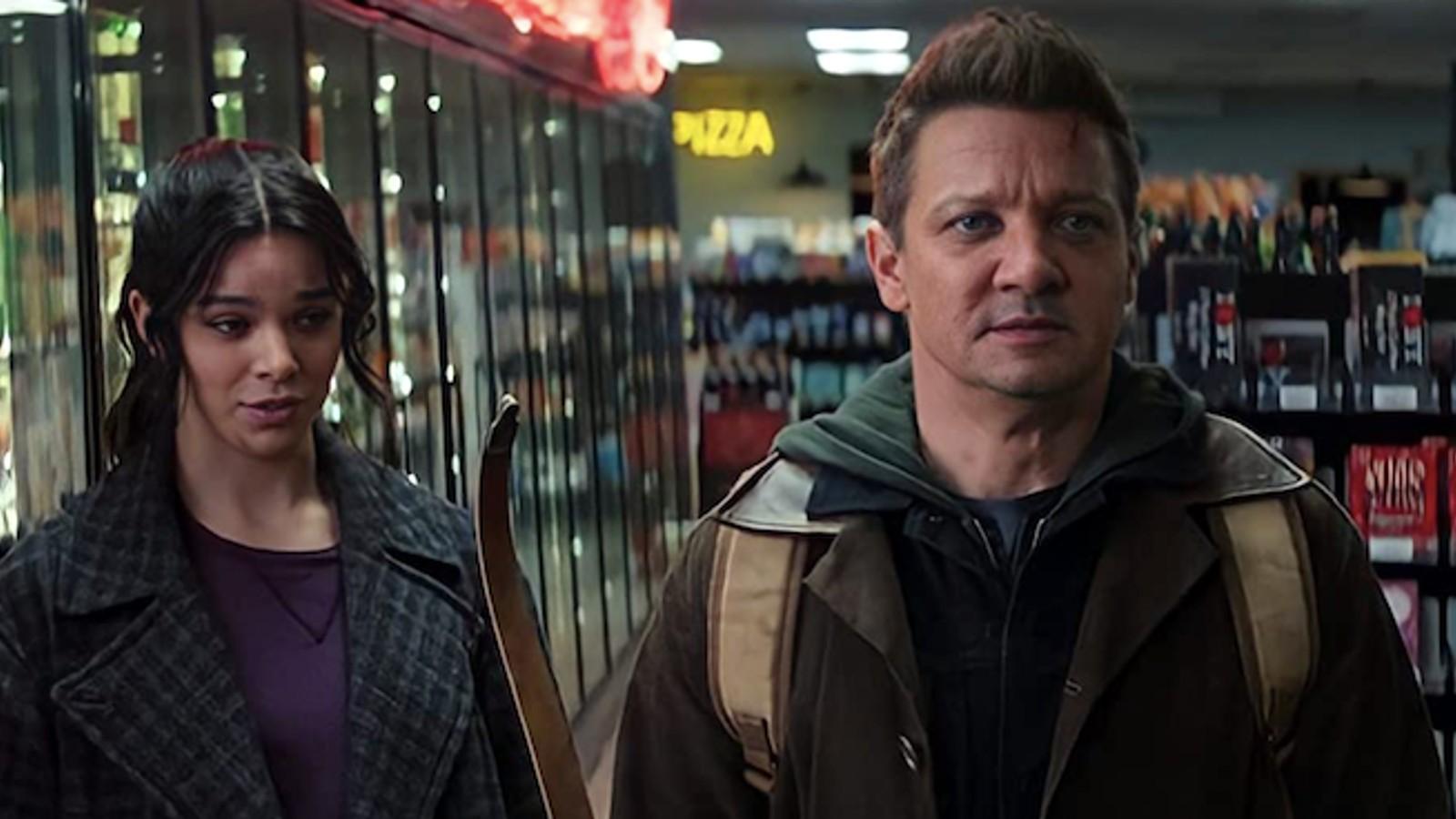 Jeremy Renner and Hailee Steinfield in Hawkeye