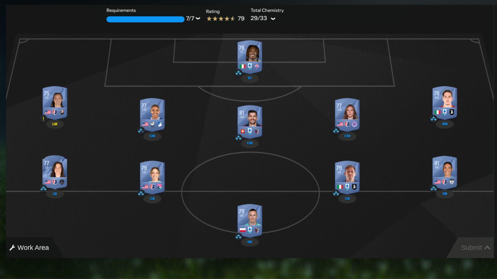 Screenshot of Advanced SBC solution in EA FC 25