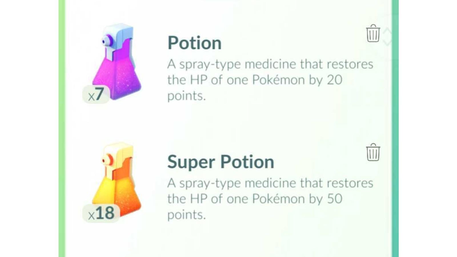 Pokemon Healing items