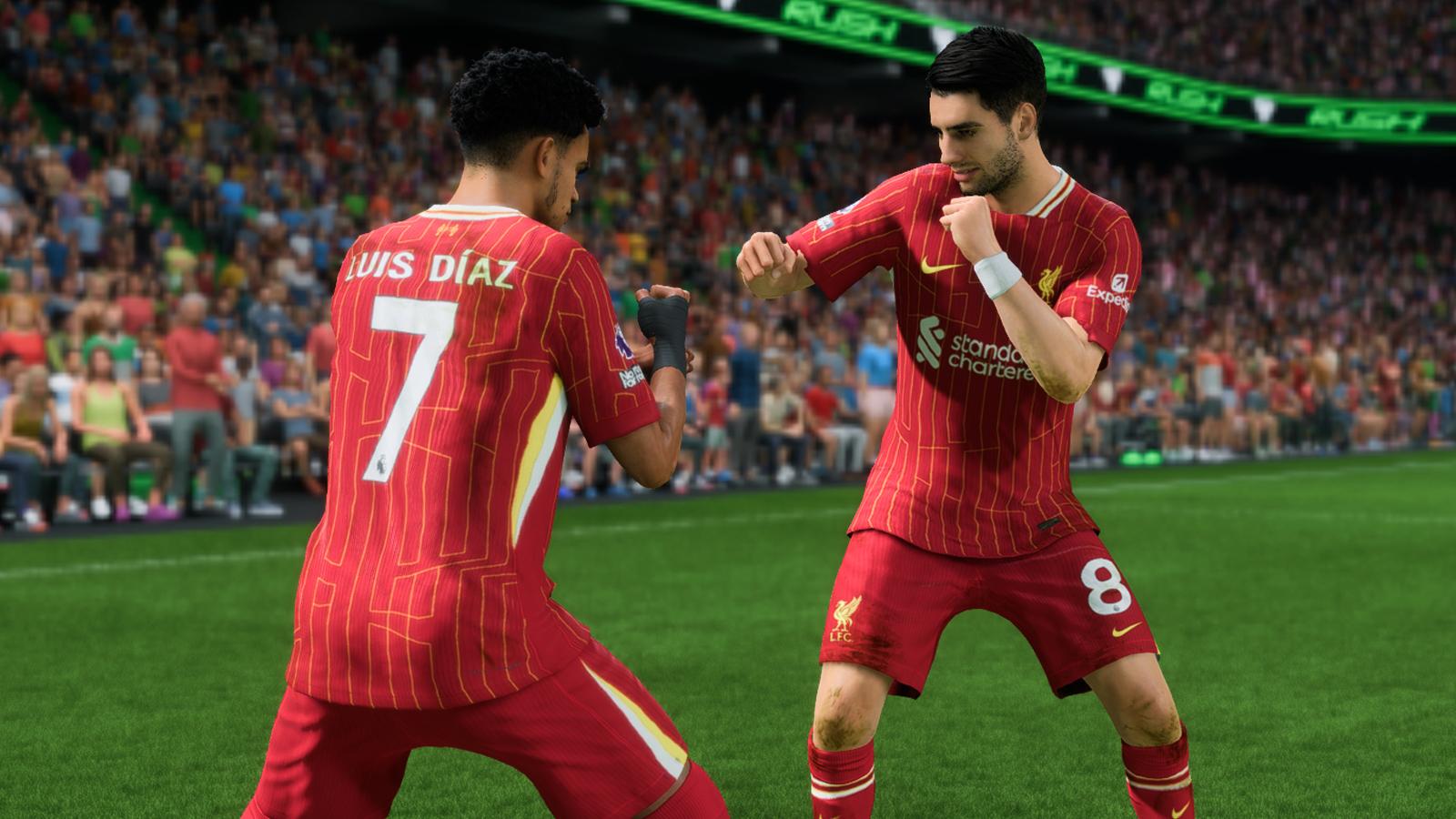 Liverpool players celebrating in EA FC 25