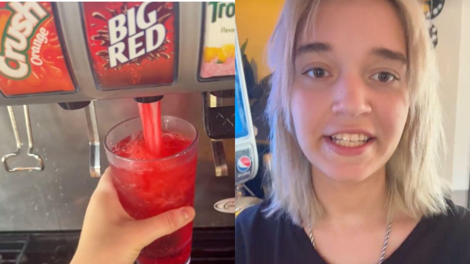 TikTok red drink viral clip