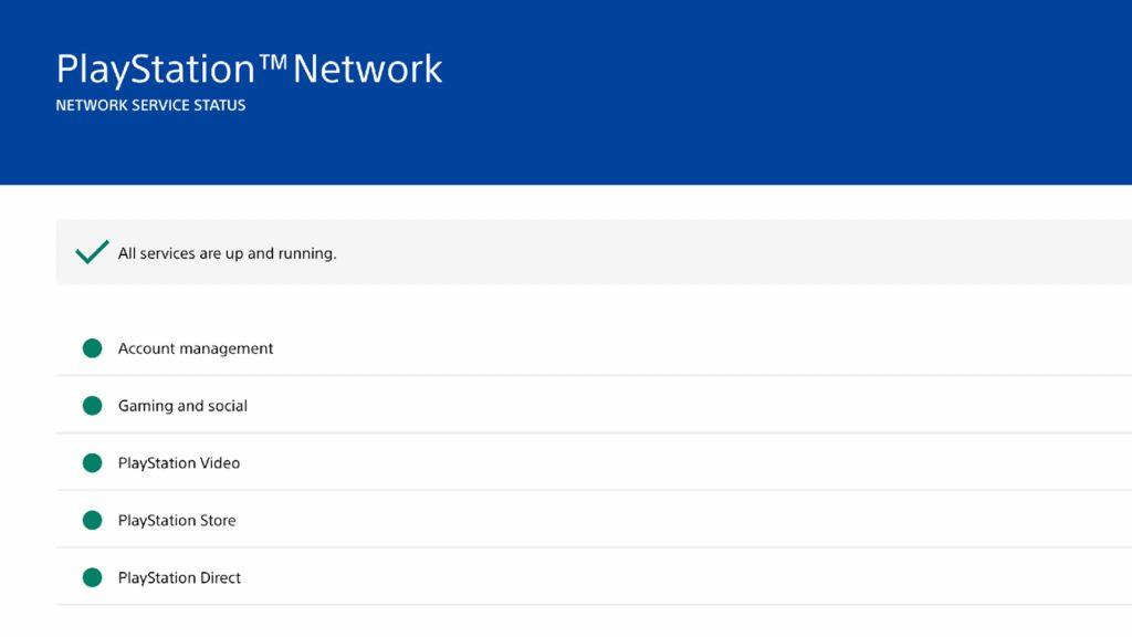 Sony PSN status