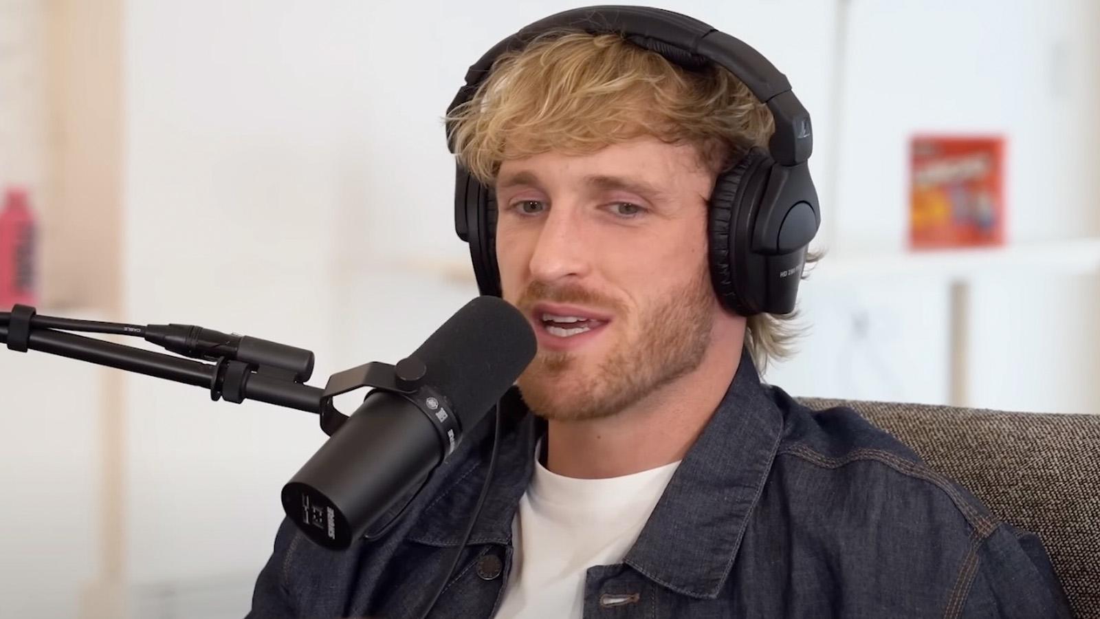 Logan Paul talking into the microphone