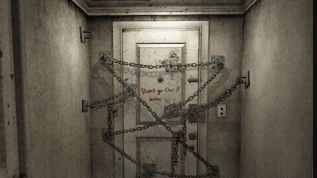 A chained door in Silent Hill 4