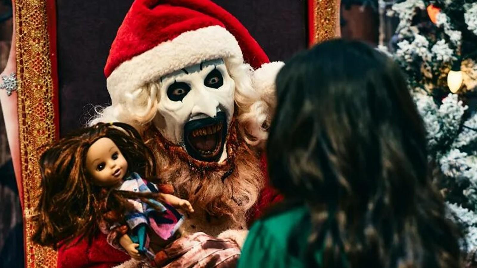 Art the Clown with a child in Terrifier 3