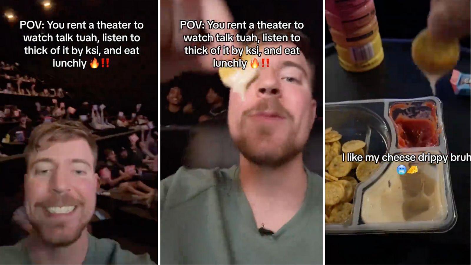 MrBeast rents out movie theater to eat Lunchly