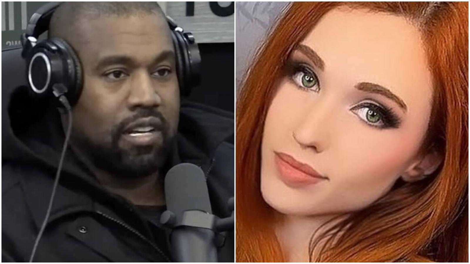 kanye west side-by-side with amouranth