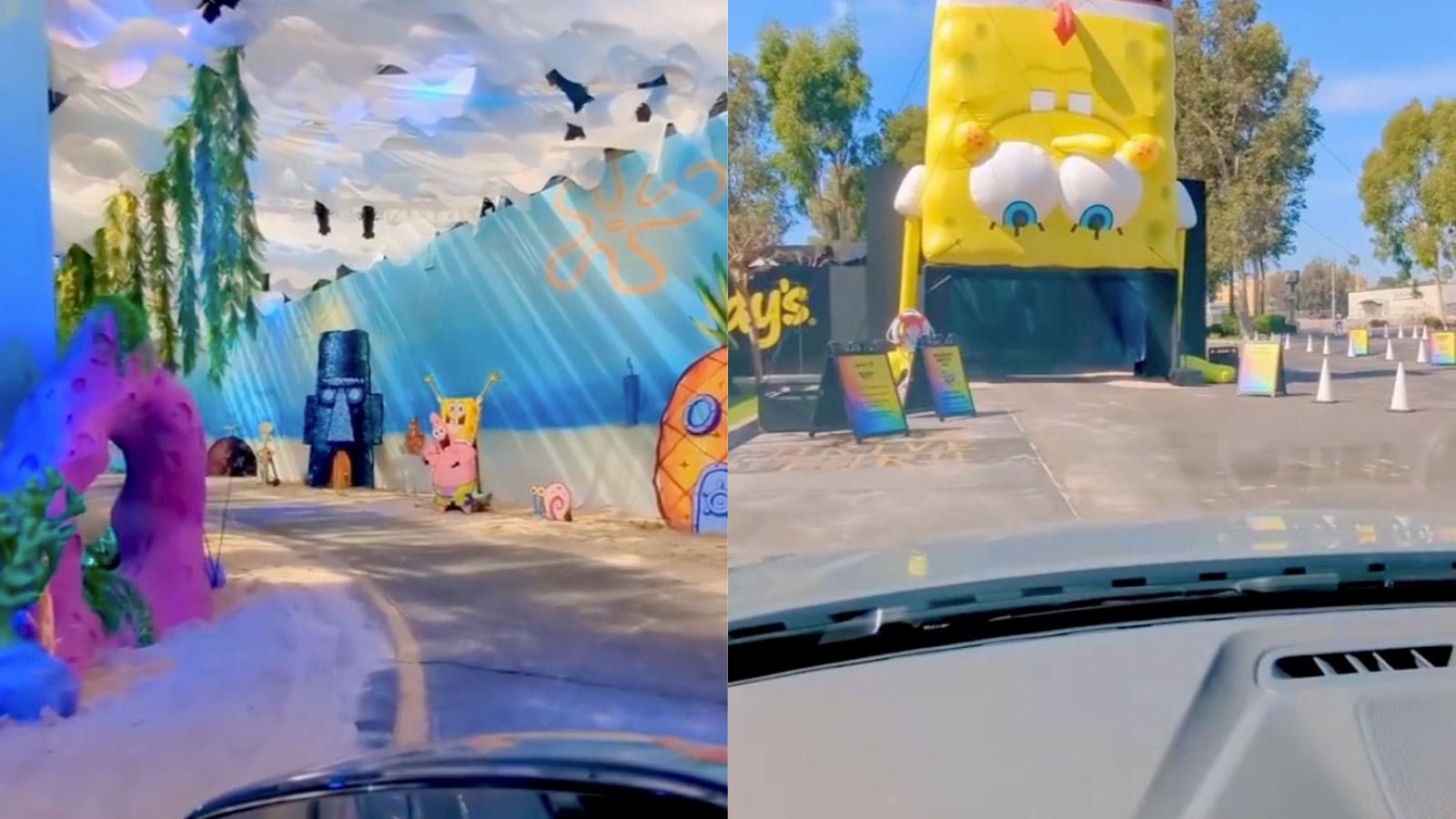 spongebob krabby patty drive thru