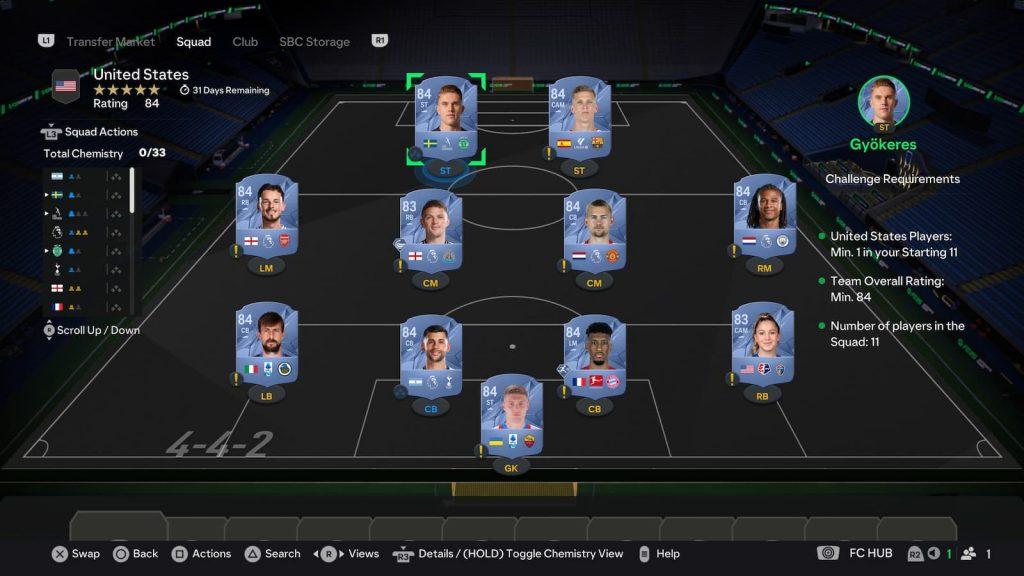 United States SBC squad in EA FC 25