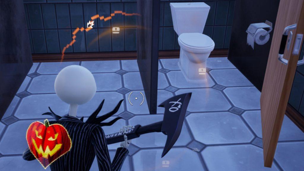 A screenshot featuring a Fortnite toilet.