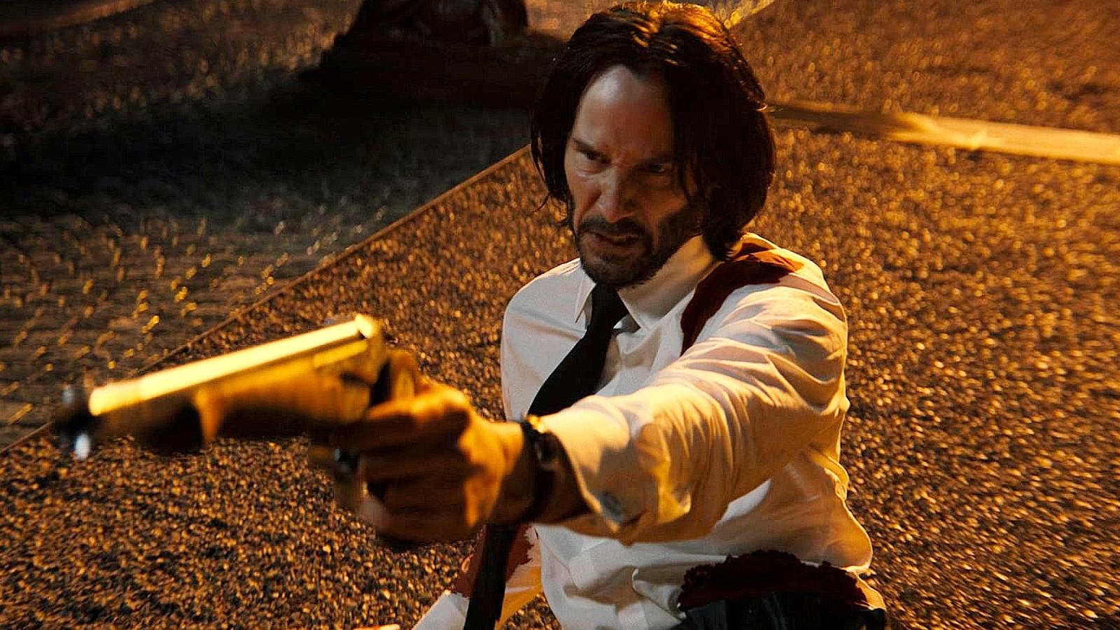 Keanu Reeves at the end of John Wick 4