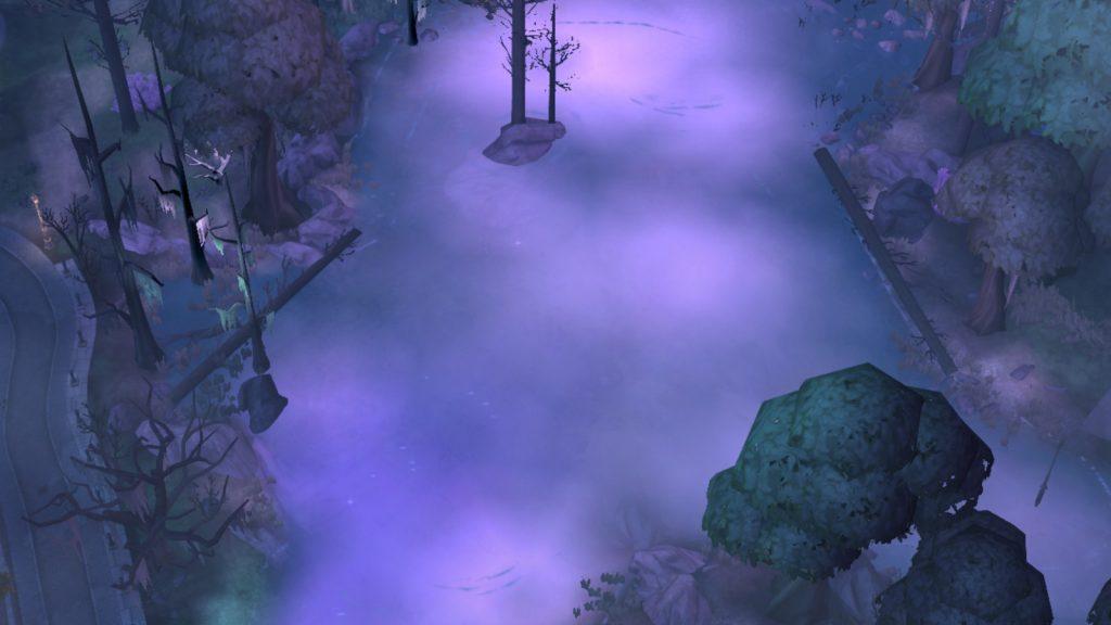 A screenshot featuring the Baleful Bog in The Sims 4.