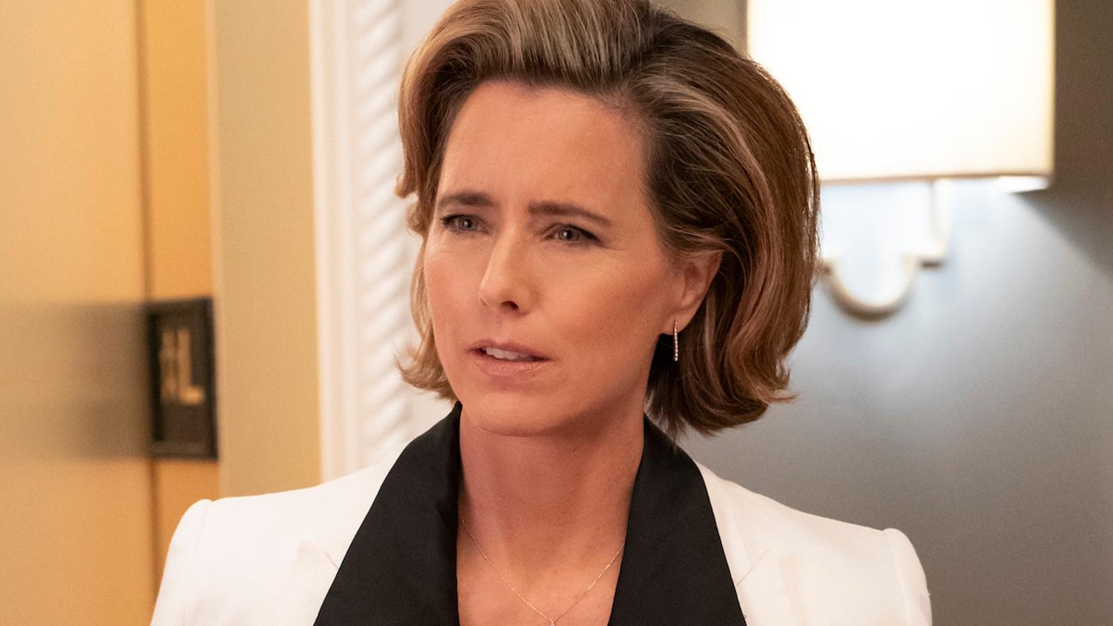 Téa Leoni as the new femme fatale in Only Murders in the Building.