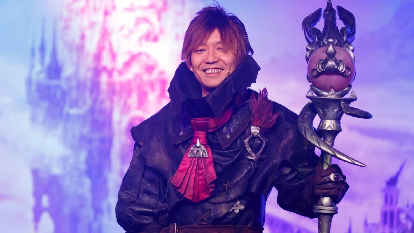 Yoshi P on stage