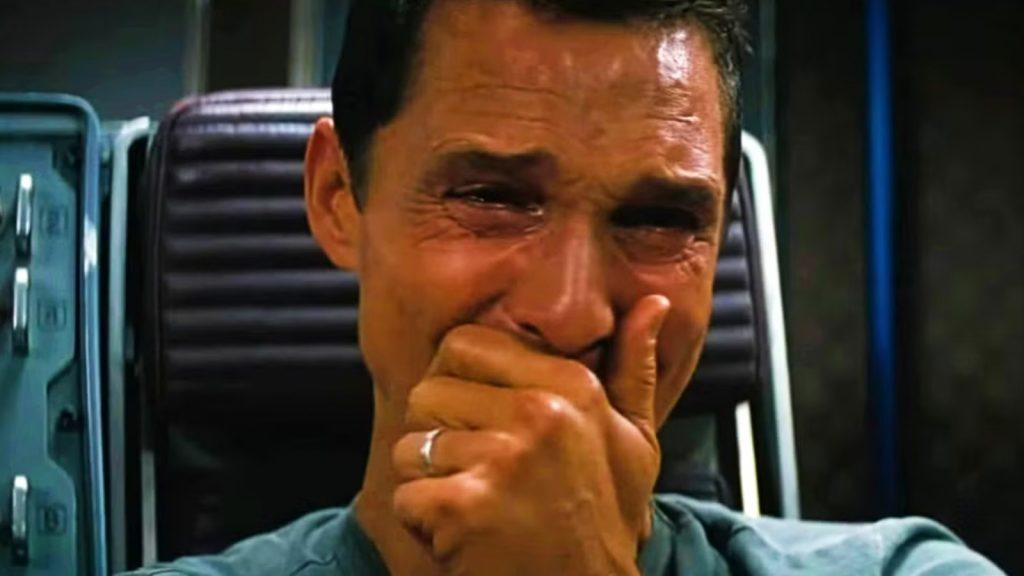 Matthew McConaughey crying in Interstellar.