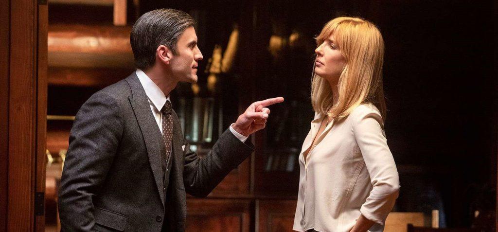 Wes Bentley as Jamie Dutton and Kelly Reilly as Beth Dutton in Yellowstone