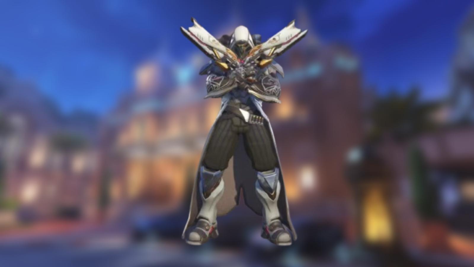 A screenshot featuring the Ringleader Reaper skin in Overwatch 2.