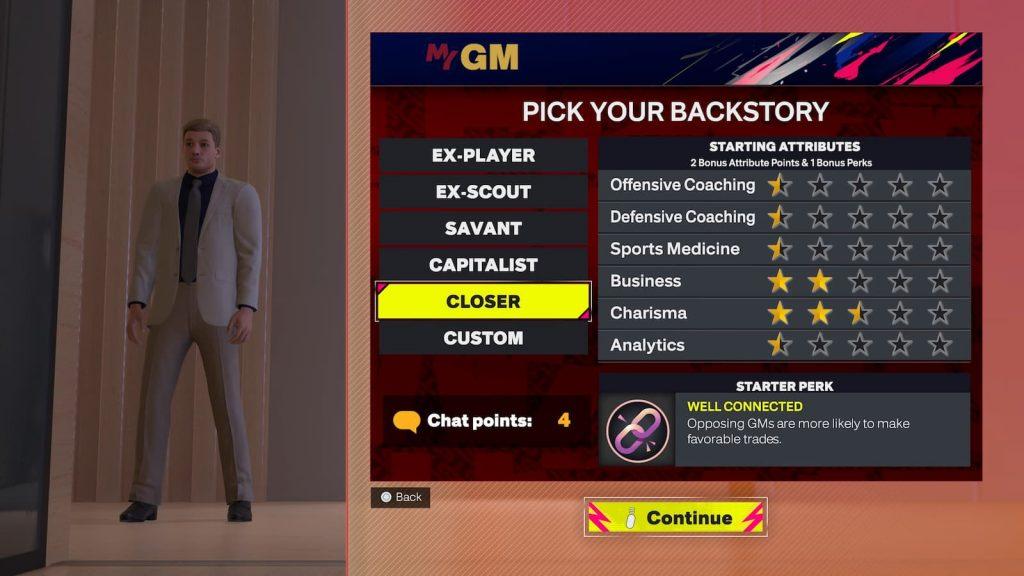 MyGM customization screen in NBA 2K25