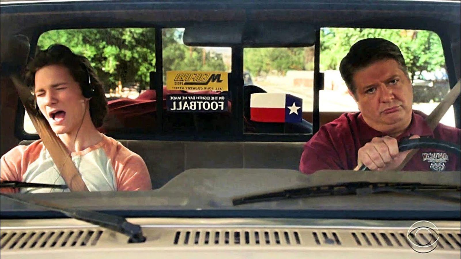 George and Georgie driving in Young Sheldon