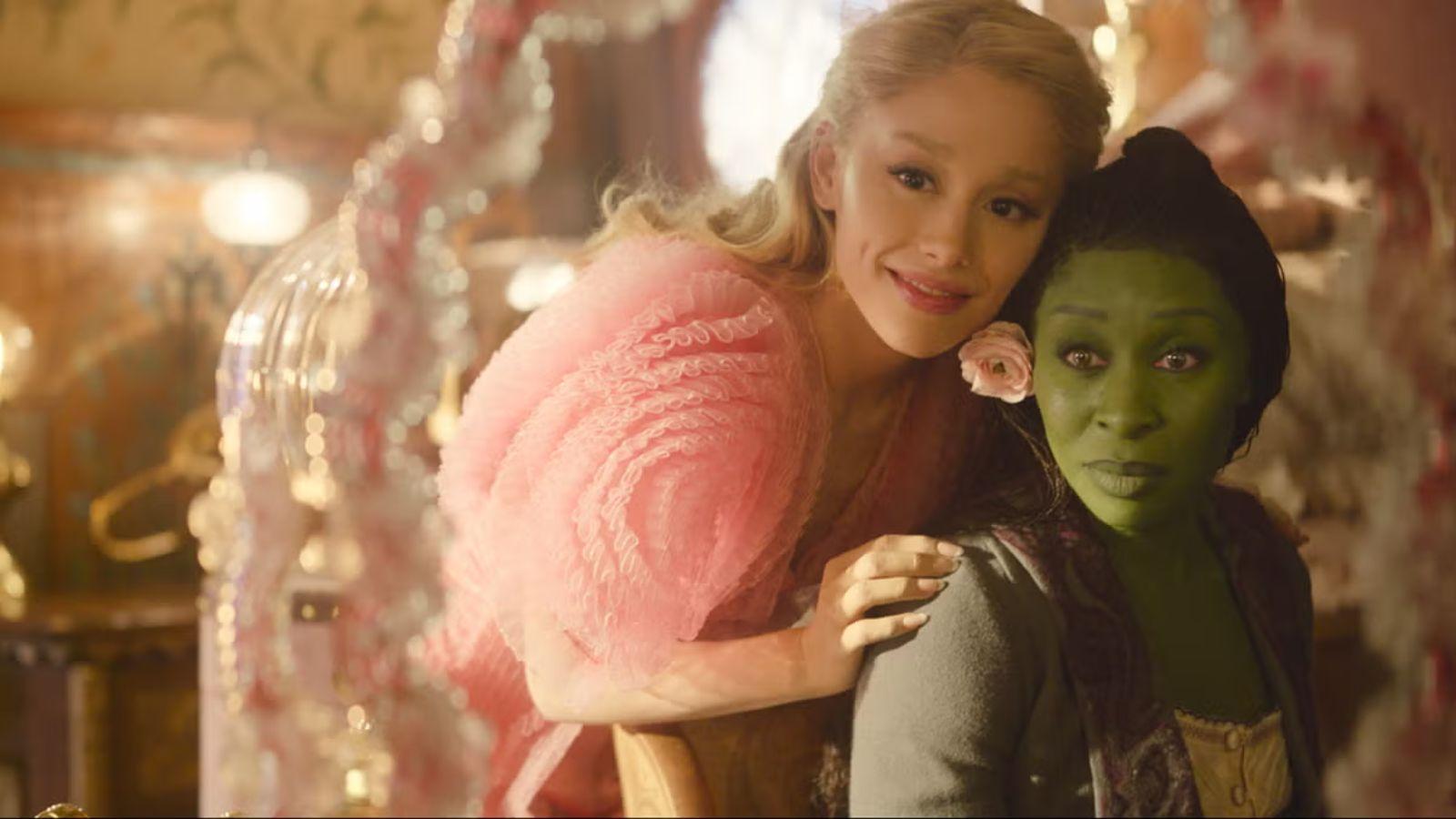 Glinda and Elphaba in the Wicked movie