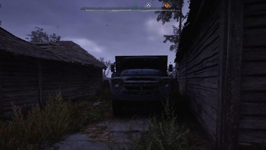 The blue truck players need to jump on in Stalker 2