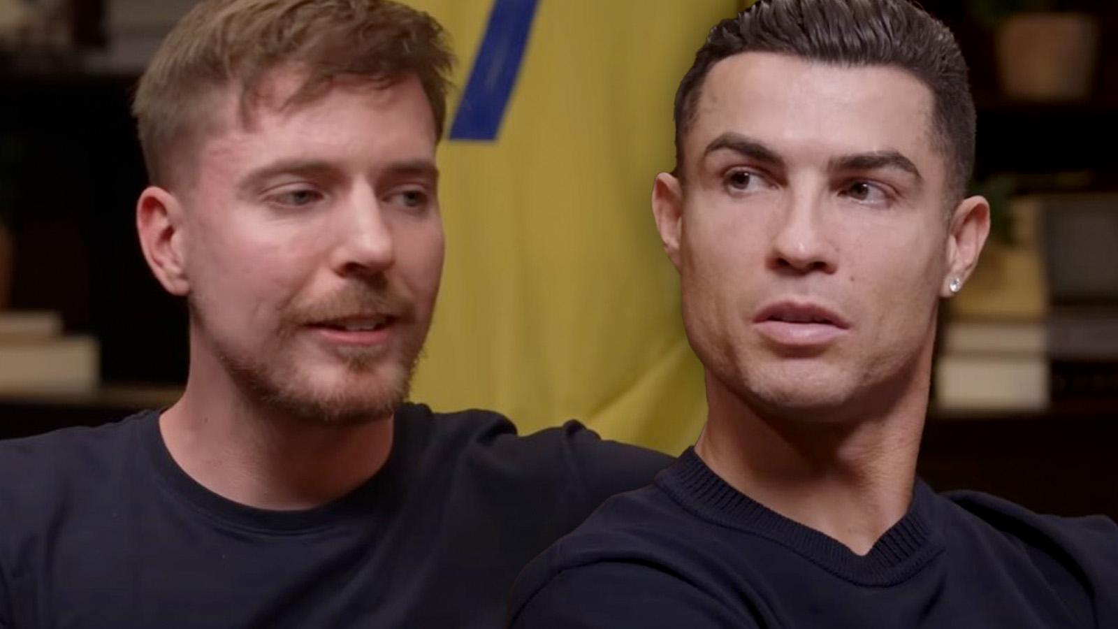 MrBeast on the left and Ronaldo on the right