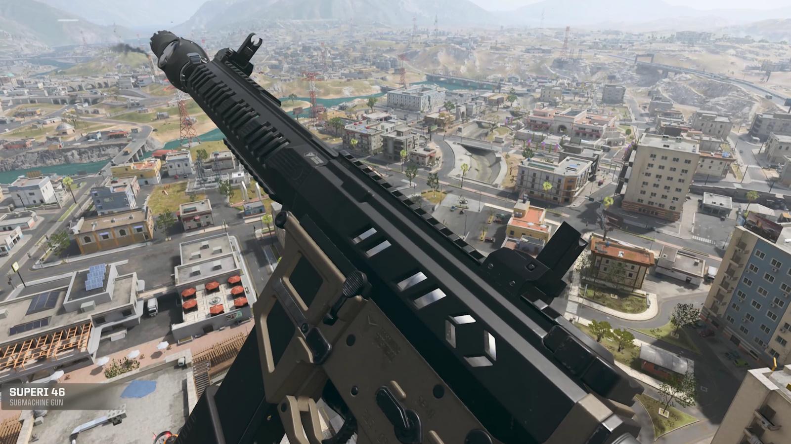 The Superi 46 SMG being inspected in Call of Duty: Warzone.