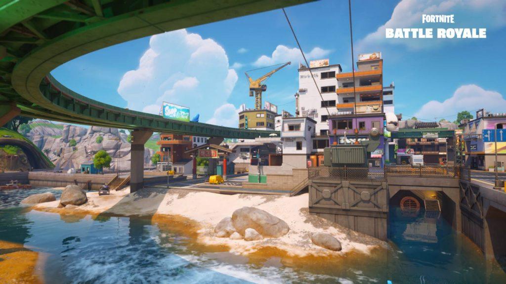 Fortnite Seaport City POI on the Chapter 6 map.