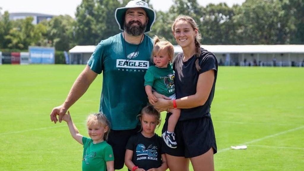 Kylie Kelce with her husband Jason Kelce and their three children.