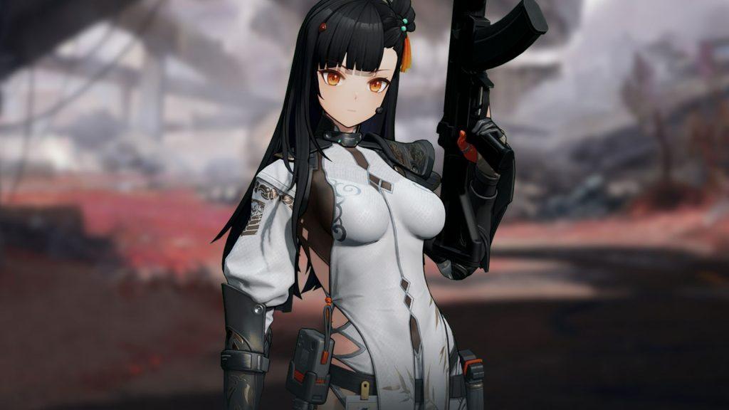 Qiongjiu holding a gun