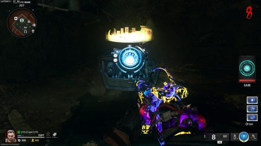 A screenshot of the Pack-a-Punch Machine on Citadelle des Morts in BO6 Zombies