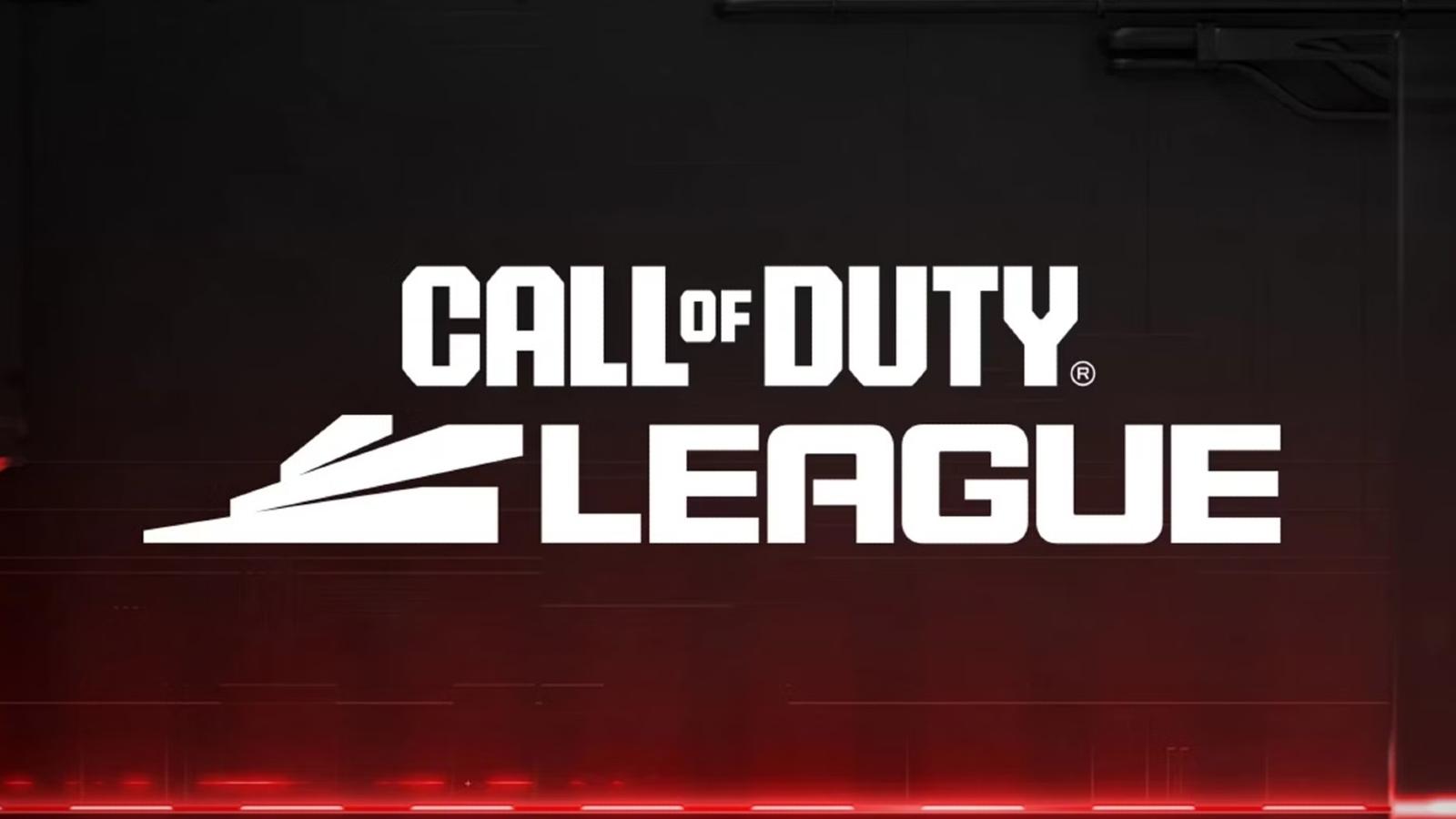 Call of Duty League logo on red and black background