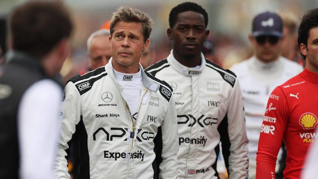 Brad Pitt on the race-track in F1.