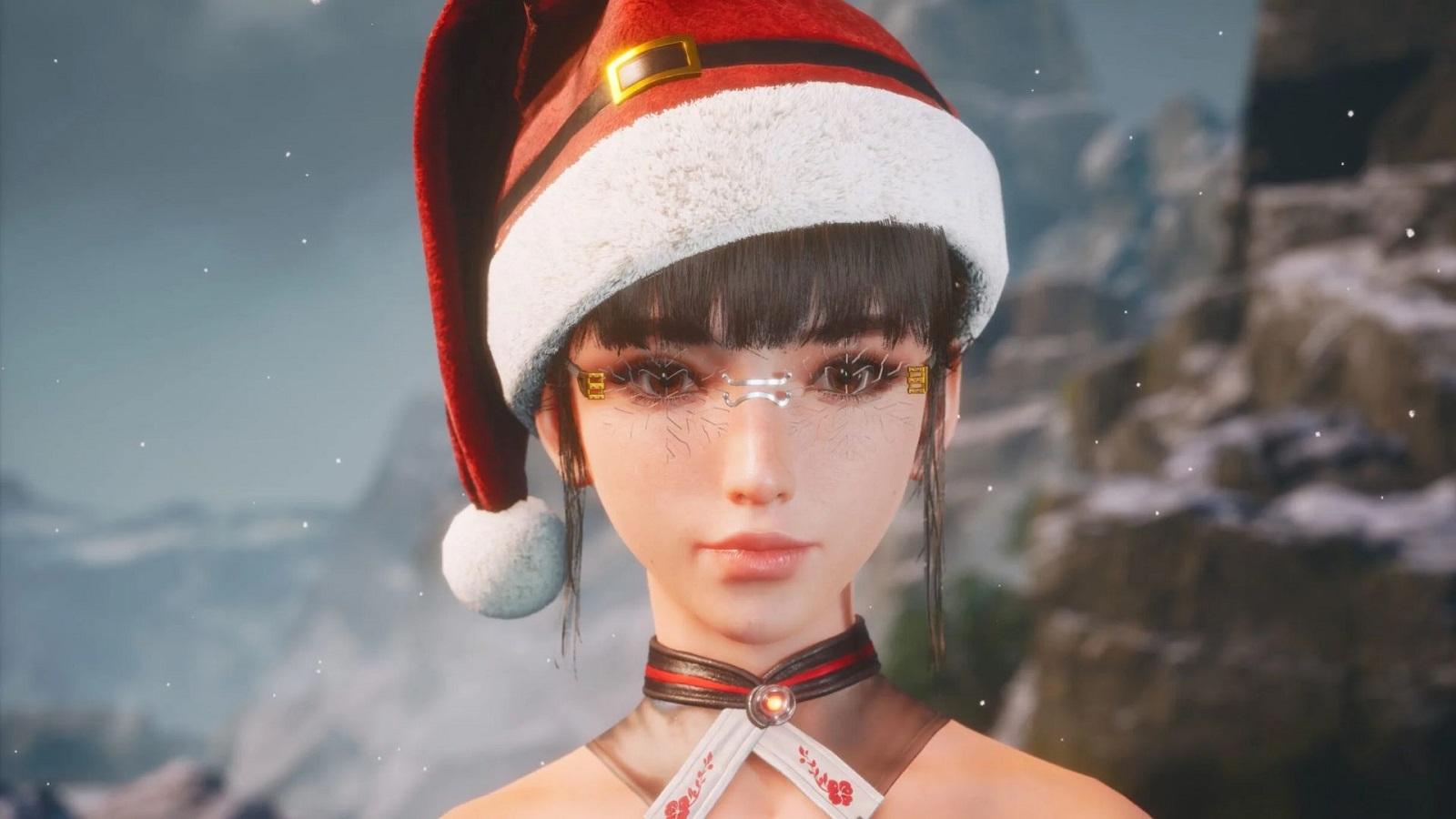 Eve with a Santa hat