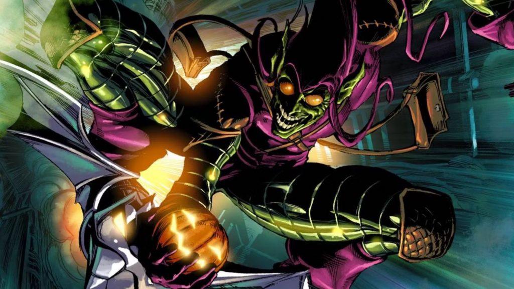 Green Goblin flying on glider in Marvel comics