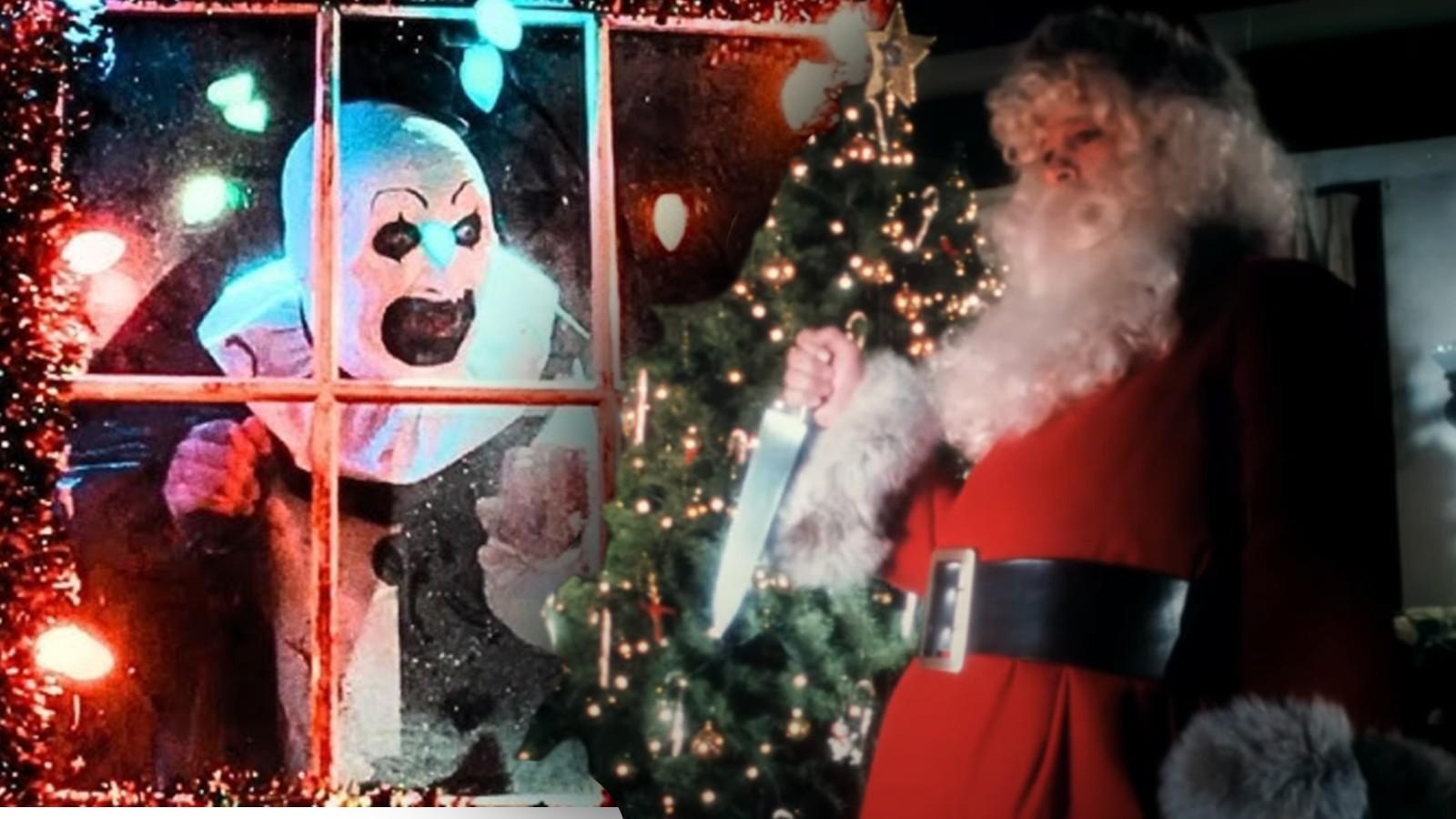 David Howard Thornton as Art in Terrifier 3 and Brandon Maggart as Harry Stadling in Christmas Evil