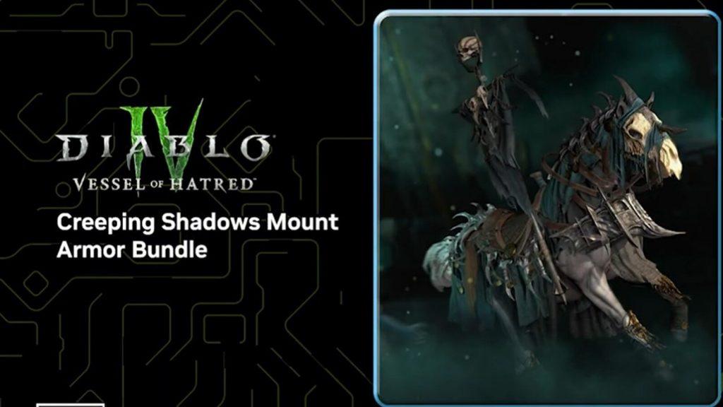 Creeping Shadows mount armor in Diablo IV