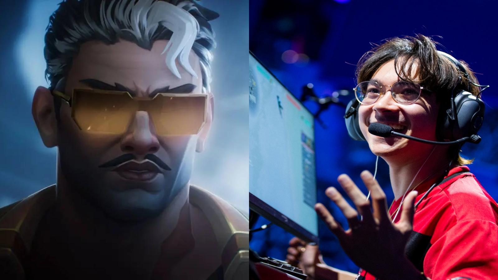 side by side image of Valorant agent Tejo and pro player TenZ