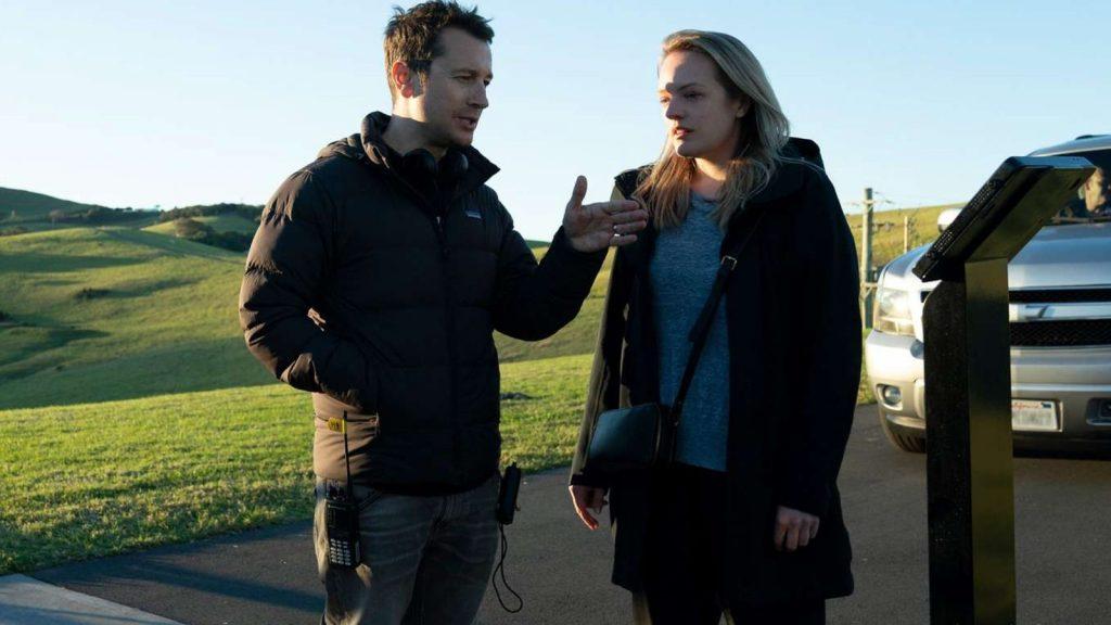 Leigh Whannell directing Elizabeth Moss in The Invisible Man.