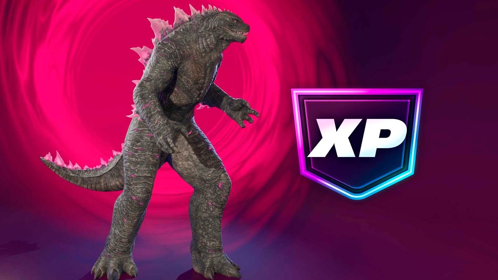 Godzilla earning EXP Fn