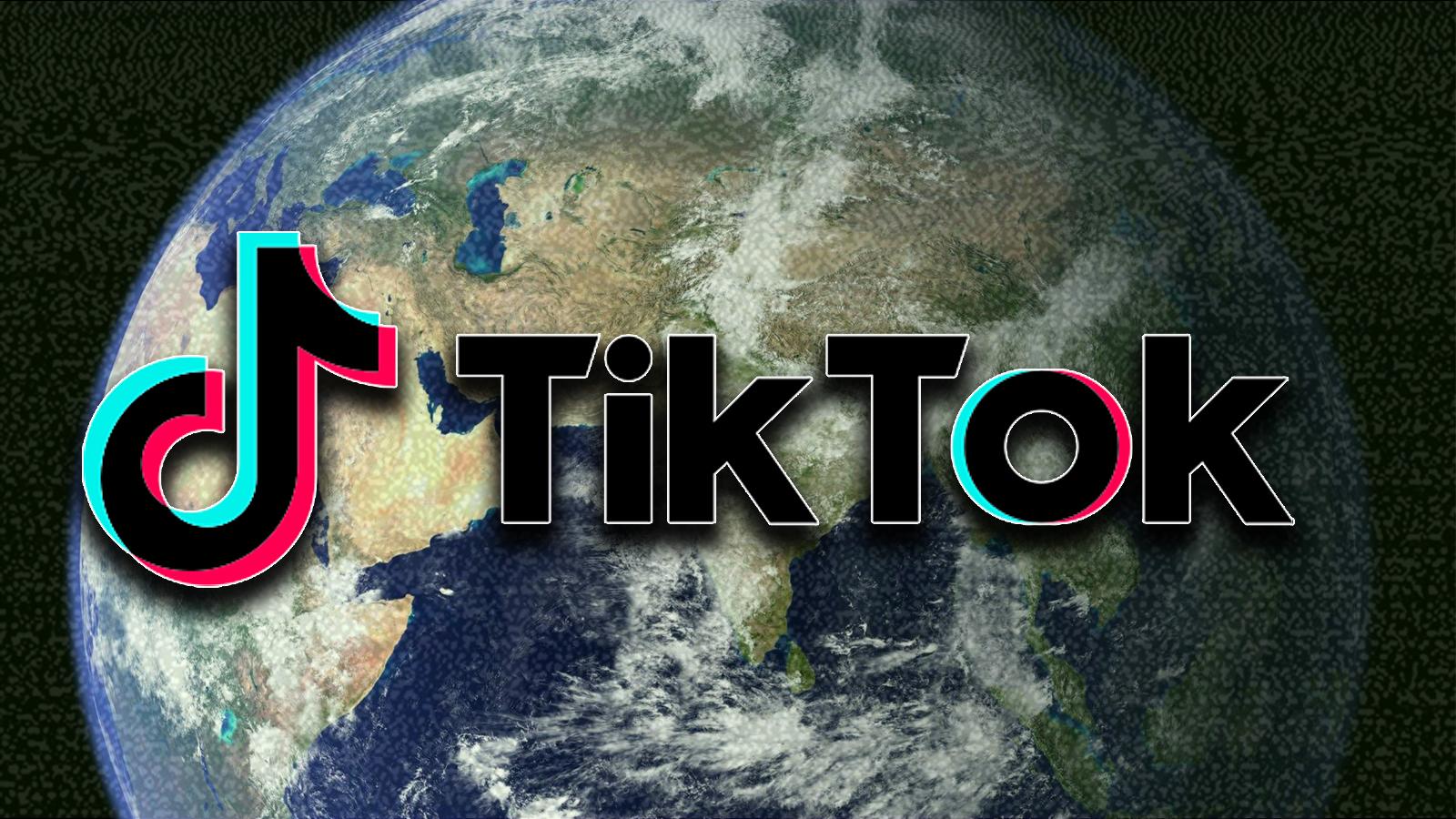 TikTok logo in front of the Earth